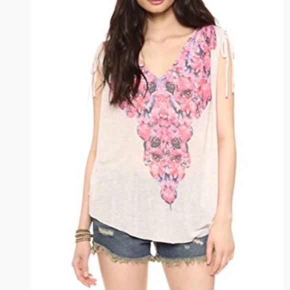 Free People moon dance oatmeal pink floral - Picture 1 of 8